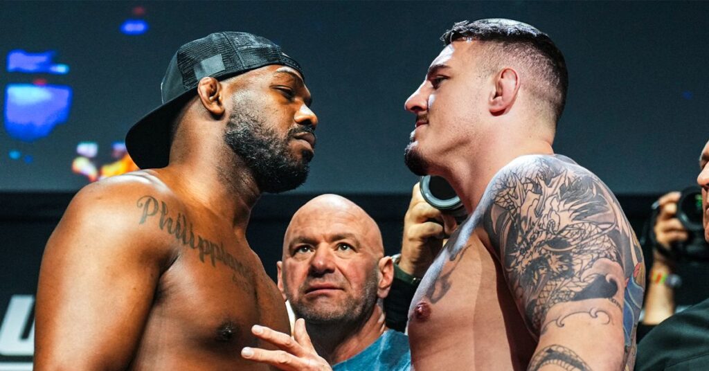 Jon Jones again warned against Tom Aspinall grudge fight next: 'He could get knocked out' 4 jones aspinall faceoff 3x2 1